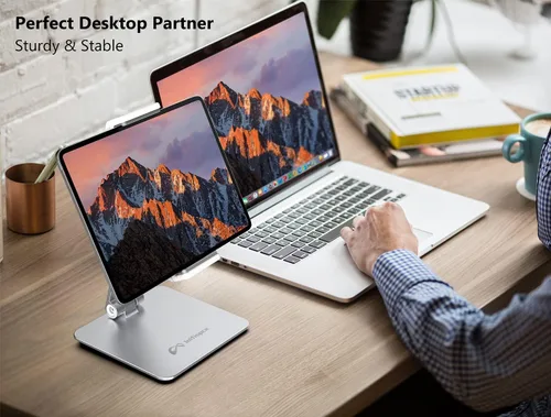 Miniatura 8 de Inifispce Soporte de tableta ajustable multiángulo y soporte de tableta de aleación de aluminio pesado para pantalla de 4.7 '' a 13'' Microsoft