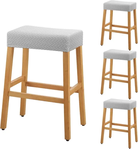 Miniatura 47 de YISUN Fundas de taburete rectangulares, paquete de 2 fundas elásticas impermeables para asiento de silla de montar, taburetes de bar, sillas de bar