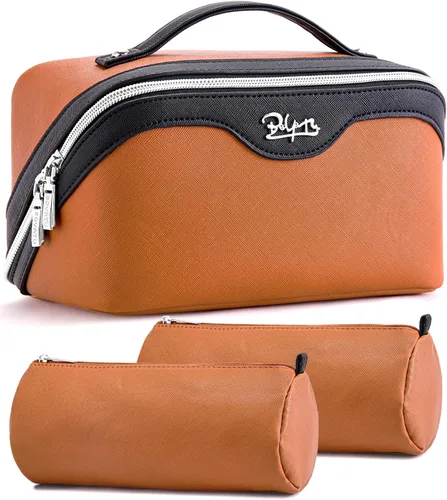 Miniatura 54 de BOYATU Bolsa organizadora de maquillaje de viaje, bolsa de cosméticos: Juego de 3 bolsas de maquillaje para mujeres con asa - Bolsas de aseo