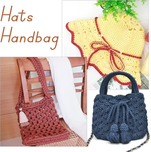 Miniatura 5 de Cordón de macramé de poliéster de 0.118 in x 185 yardas, cordón trenzado de macramé, bolsa de ganchillo, hilo de poliéster para ganchillo, bolsa