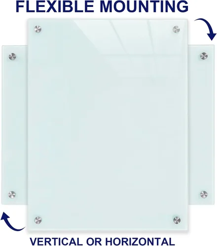 Miniatura 6 de Pizarra blanca magnética de cristal de borrado en seco, sin marco, para escuela, enseñanza, oficina, reuniones, 36 x 48 pulgadas 36*48 blanco