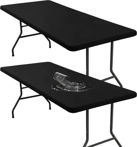 Miniatura 10 de homing Mantel rectangular elástico ajustable de 4 pies, funda de tela impermeable, mantel de poliéster lavable para cenas, fiestas, otoño