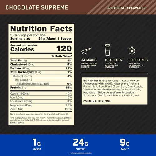 Miniatura 3 de Proteína caseína 100% de Optimum Nutrition, 1054574, 1, 1