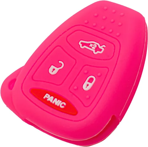 Miniatura 7 de Funda de Silicona para Llavero Compatible con Chrysler 200 300 PT Cruiser Dodge Charger Magnum Durango Jeep Grand Cherokee Commander Liberty Rojo