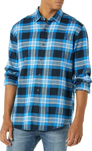Tienda Essentials Camisa de franela de manga larga para hombre (disponible en tallas grandes y altas)