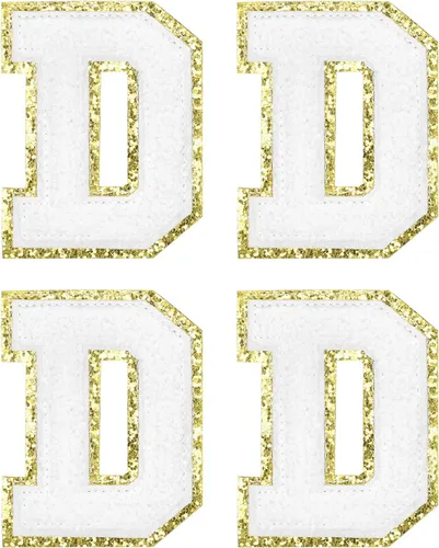 Miniatura 9 de MECCANIXITY 4 parches de letras de felpilla termo-adhesivas con letras del alfabeto blanco, talla M, 3 pulgadas de altura para ropa, zapatos
