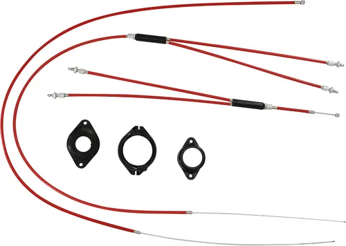 Miniatura 2 de Cable de freno y carcasa, BMX Bicicleta Bicicleta Gyro Cables de Freno Delantero y Trasero (Superior e Inferior) Rotor Spinner Rojo