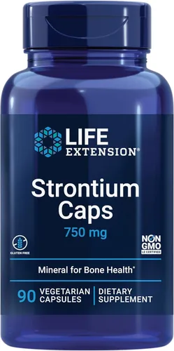 Life Extension Strontium Caps 750 mg - Suplemento para la salud ósea - Apoya la densidad del tejido óseo y promueve el envejecimiento óseo saludable