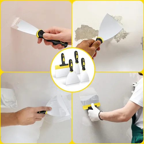 Miniatura 7 de DEKEones Juego de Espátulas de Masilla, 4 Piezas Raspador de Acero Inoxidable Herramienta de Pintura con Agarre Cómodo para Reparación de Paneles