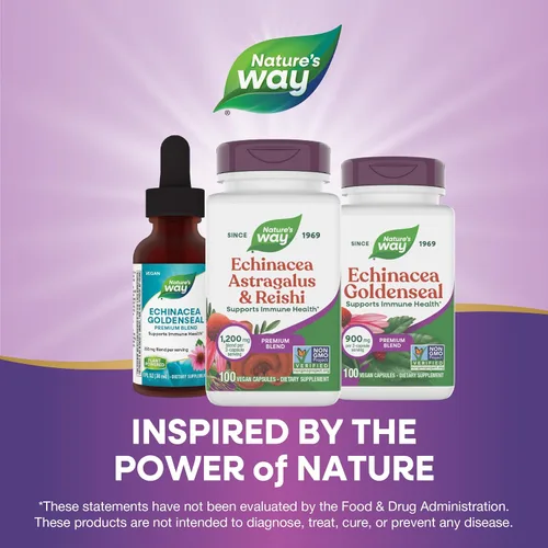 Miniatura 7 de Nature's Way Echinacea Astrágalo y Reishi, Apoyo Inmunológico*, 100 Cápsulas