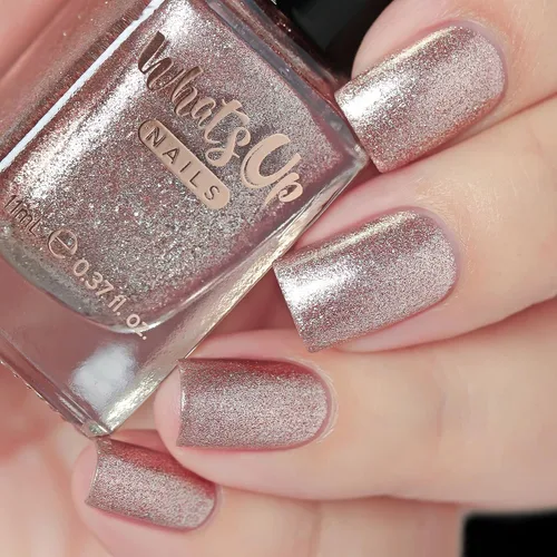 Whats Up Nails - Esmalte de uñas de color cromado, barniz cromado de oro rosa, fabricado en Estados Unidos, 21 libre de crueldad, limpieza vegana
