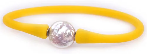 Miniatura 16 de GEM-Inside Big - Pulsera de joyería de perlas de 0.512 in para dama de honor, color negro, apilable, goma de silicona, elástica, perlas cultivadas