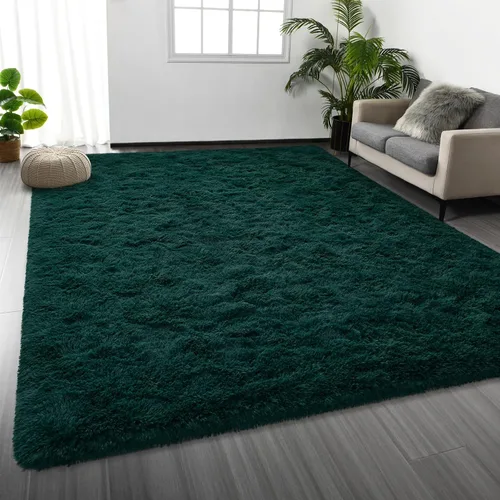 Miniatura 31 de Deerhoo - Alfombra de área, estilo shag, 4 x 6 pies, con teñido anudado, alfombra mullida y ultrasuave para sala de estar, alfombra de pelo