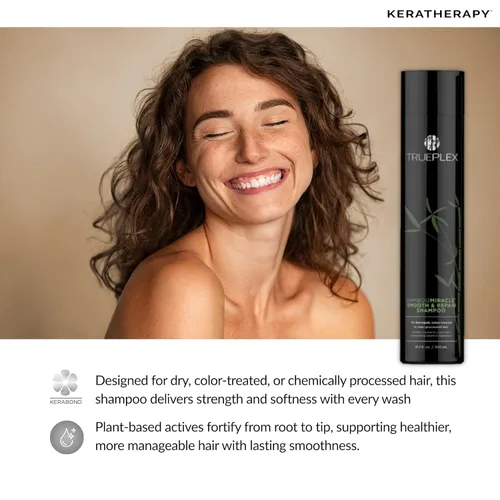 Miniatura 7 de KERATHERAPY Bamboo Miracle Smooth & Repair Champú, 10.1 onzas, 10.1 fl oz – Fórmula limpiadora vegana para cabello dañado y encrespado – Hidratante