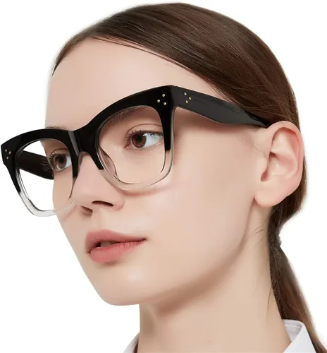 MARE AZZURO - Gafas de bloqueo de luz azul para mujeres, gafas de juego para nerd con lentes grandes para computadora, filtro antirreflejos