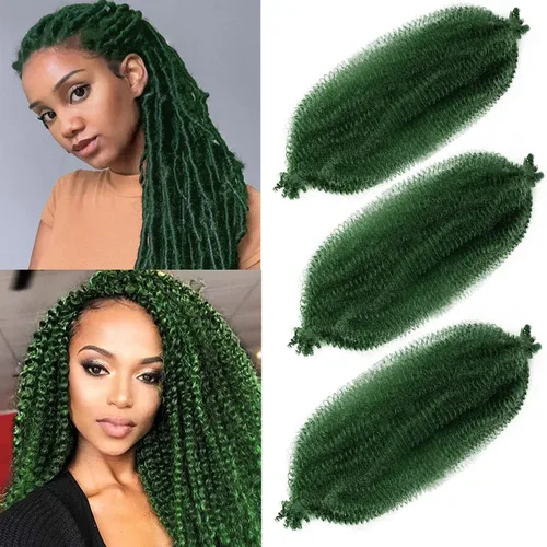 Miniatura 10 de Cabello afro trenzado elástico de 24 pulgadas 3 paquetes Cabello afro trenzado elástico Cabello afro para trenzado en crochet (24 pulgadas
