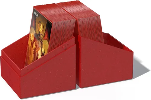 Miniatura 9 de Ultimate Guard RTE Boulder 100+, estuche para 100 tarjetas TCG de doble funda, color rojo, 97% renovable, fabricado en Alemania, almacenamiento