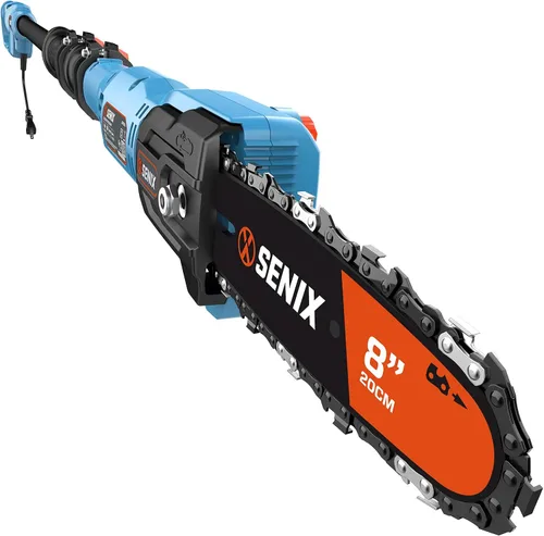 Miniatura 9 de SENIX CSPE6.5-M Sierra de poste eléctrica manual con cable de 6.5 amperios con barra y cadena Oregon de 8 pulgadas, sierra de cadena para podar