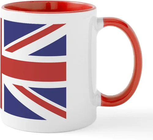 Miniatura 66 de CafePress Born American, British By Hea Taza de café de cerámica de 11 oz (11.0 fl oz)