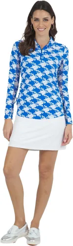Miniatura 6 de IBKUL Athleisure Wear - Polo de manga larga con protección solar UPF 50+ Icefil Cooling Kimberly Print de longitud ajustable - 48376