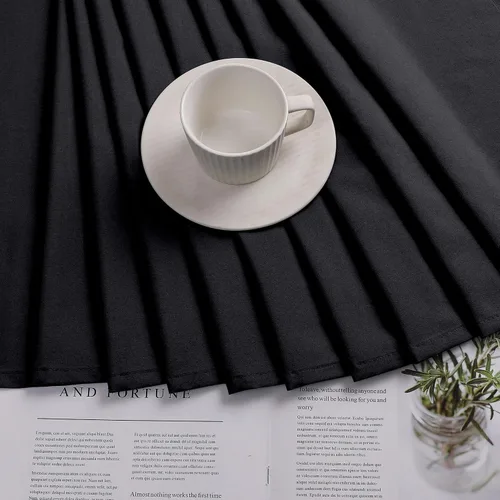 Miniatura 6 de OVZME Zora Cortina de Ducha de Tela para Cabina de 36 x 72 Pulgadas - Cortina de Ducha Pequeña Suave Negra para Baño para Tamaño de Cabina Estrecha