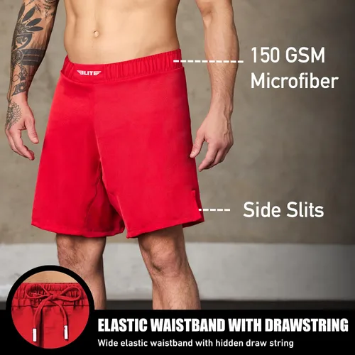 Miniatura 8 de Elite Sports - Shorts de combate para hombre, color negro, para combates MMA, BJJ, Jiu Jitsu