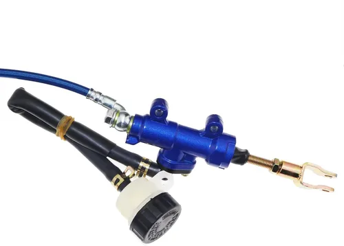 Miniatura 5 de PRO BAT Kit de montaje de pinza de cilindro maestro de freno hidráulico delantero trasero + Rotor de placa de freno de disco + Pastilla de freno Azul