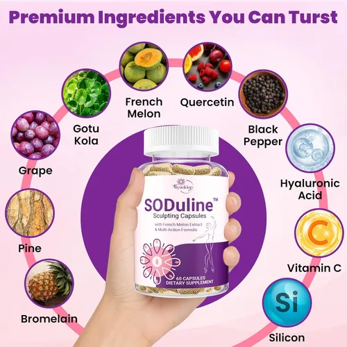 Miniatura 6 de Suplemento anticelulítico, cápsulas escultoras SODuline™ con SOD de melón francés y perlas de fito, reduce la celulitis, removedor de celulitis