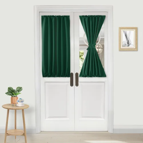 Miniatura 103 de DWCN Cortinas para puerta francesa: cortina térmica con bolsillo para barra para puertas con ventana de vidrio, puertas de cocina y patio