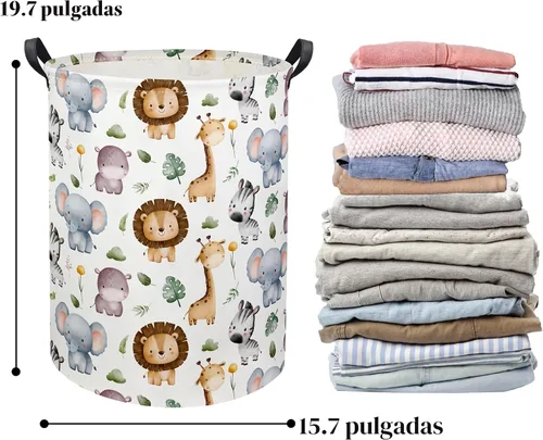 Miniatura 6 de Cesta de Ropa Sucia para Bebé Canasta para Bebé para Guardería de Niño y Niña Lindo Contenedor Organizador de Almacenamiento de Juguetes para Niños