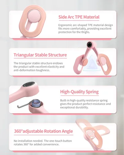Miniatura 5 de Thigh Trainer for Women, 360° Adjustable Pelvic Floor Muscle Trainer, Inner Thigh Exerciser, Multi-Function Home Gym Equipment for Hip, Leg, Arm &