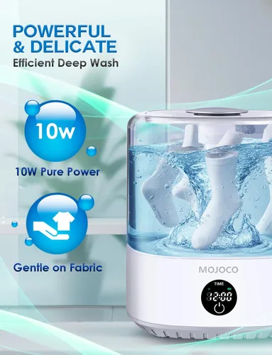 Miniatura 5 de MOJOCO Mini lavadora – Lavadora portátil pequeña de 3 litros con 3 modos de lavado para ropa interior, calcetines y ropa de bebé – Mini lavadora