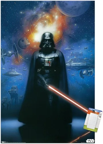 Miniatura 15 de Trends International Star Wars: Saga - Póster de pared de Vader in Space, 14.725 x 22.375 pulgadas, versión enmarcada de madera de granero