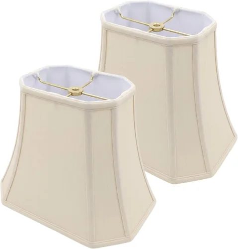 Miniatura 22 de Royal Designs, Inc. Pantalla de Lámpara Rectangular con Esquinas Cortadas, DBS-710-11BG, 6 x 11 x 8, Beige