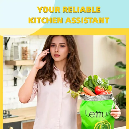 Miniatura 7 de Bolsas pequeñas de malla con cordón, paquete de 3 + 5 películas adicionales, almacenamiento lavable y reutilizable para refrigerador, mantiene