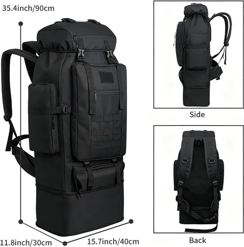 Miniatura 7 de 80L/100L senderismo mochila hombres camping mochila grande al aire libre viaje militar táctica Molle Trekking bolsa mujeres