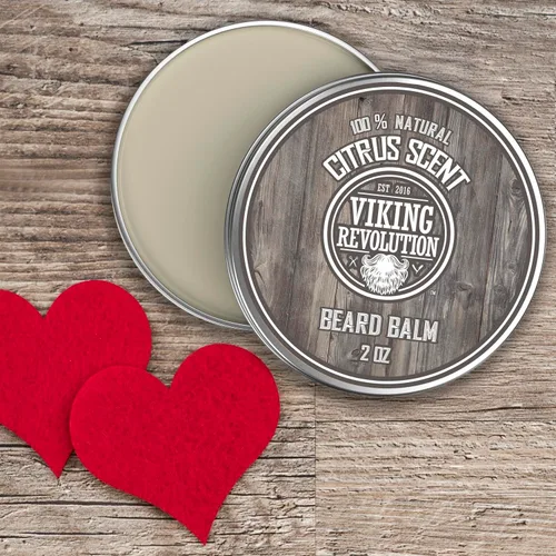 Miniatura 2 de Viking Revolution MEJOR OFERTA Bálsamo de barba con aceite de argán y manteca de mango - Estiliza, fortalece y suaviza barbas y bigotes - cera