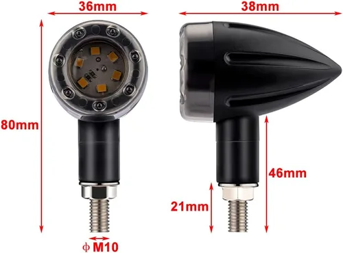 Miniatura 5 de 4 unids motocicleta 13 luz de señal de giro freno corriente luz trasera lámpara 12V indicador impermeable para motocicletas Harley Cafe Racer