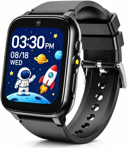 Goodatech Reloj inteligente de 1.69 pulgadas para niños y niñas, cámara, 26 juegos de rompecabezas, reproductor de video y música, podómetro, reloj