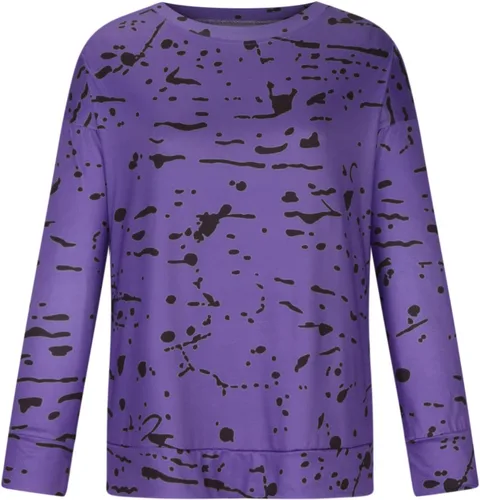 Miniatura 7 de Camisas de manga larga para mujer 2023 Casul cuello redondo, sudaderas ligeras con estampado a la moda, sueltas, tops de moda