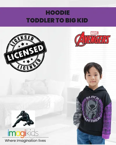 Miniatura 4 de Marvel Avengers Black Panther - Sudadera con capucha de forro polar para niños pequeños y grandes