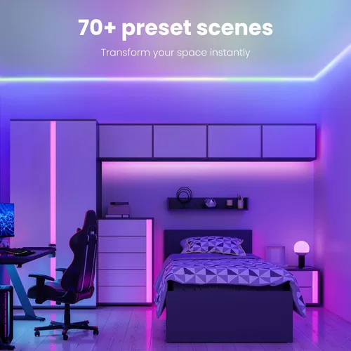 Miniatura 3 de Tira de luz inteligente Feit Electric de 16 pies, tira de luz LED ultradelgada RGBW con perseguimiento de colores, Wi-Fi de 2.4GHz habilitado