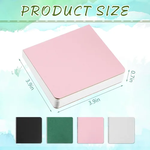 Miniatura 2 de Tenceur 8 mini diarios de acuarela portátiles de 3.9 x 3.9 pulgadas, 240 hojas, 480 páginas, cuadernos de bocetos cuadrados pequeños de acuarela