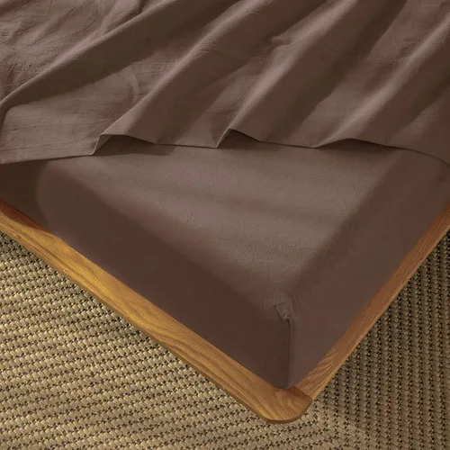 Miniatura 34 de MooMee Sábana bajera ajustable de solo 100% algodón lavado con textura parecida al lino, transpirable, duradera, suave, cómoda, bolsillo profundo