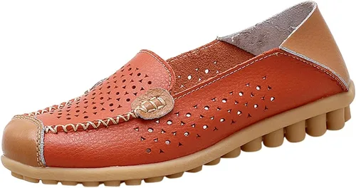 Miniatura 6 de Zapatos deportivos de moda para mujer, mocasines casuales de cuero con estampado floral, puntera redonda, huecos, tacón bajo, mocasines ligeros