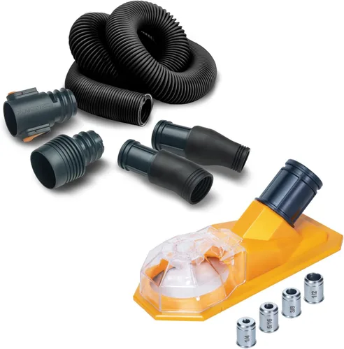 Miniatura 8 de POWERTEC Kit de manguera para herramientas eléctricas con manguera de vacío de 10 pies, 2 adaptadores de cambio rápido y acoplador roscado, kit