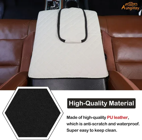 Miniatura 3 de Aunginsy Funda para reposabrazos de consola central compatible con Toyota Tundra 2007-2021, de cuero, almohadilla de tapa de cojín de consola media