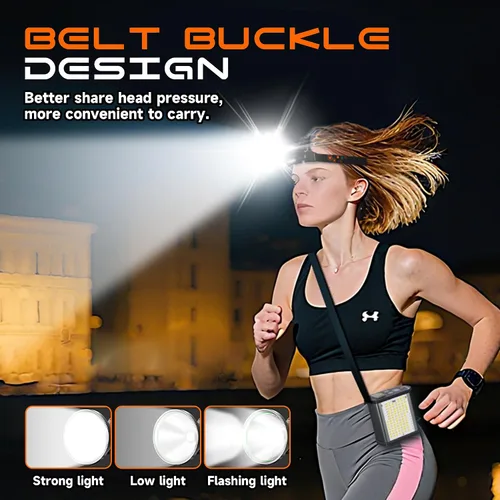 Miniatura 3 de Linterna frontal LED dividida recargable de alta potencia, con cargador y diseño impermeable, batería de larga duración, adecuada para caza, correr