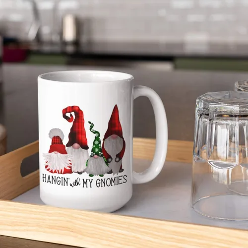 Miniatura 5 de Ashton Books-n-Things - Taza de gnomo colgante con mis gnomos, divertida taza de café, Navidad, gnomos escandinavos alemanes, regalo para hombres