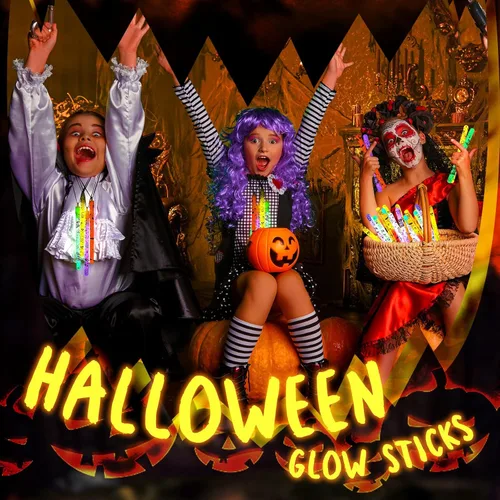 Miniatura 6 de Lewtemi 24 piezas de palos de brillo de Halloween a granel que brillan en la oscuridad, suministros de fiesta de Halloween, regalos de fiesta